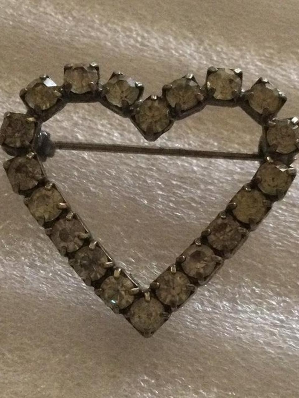 Rhinestone Heart Pin